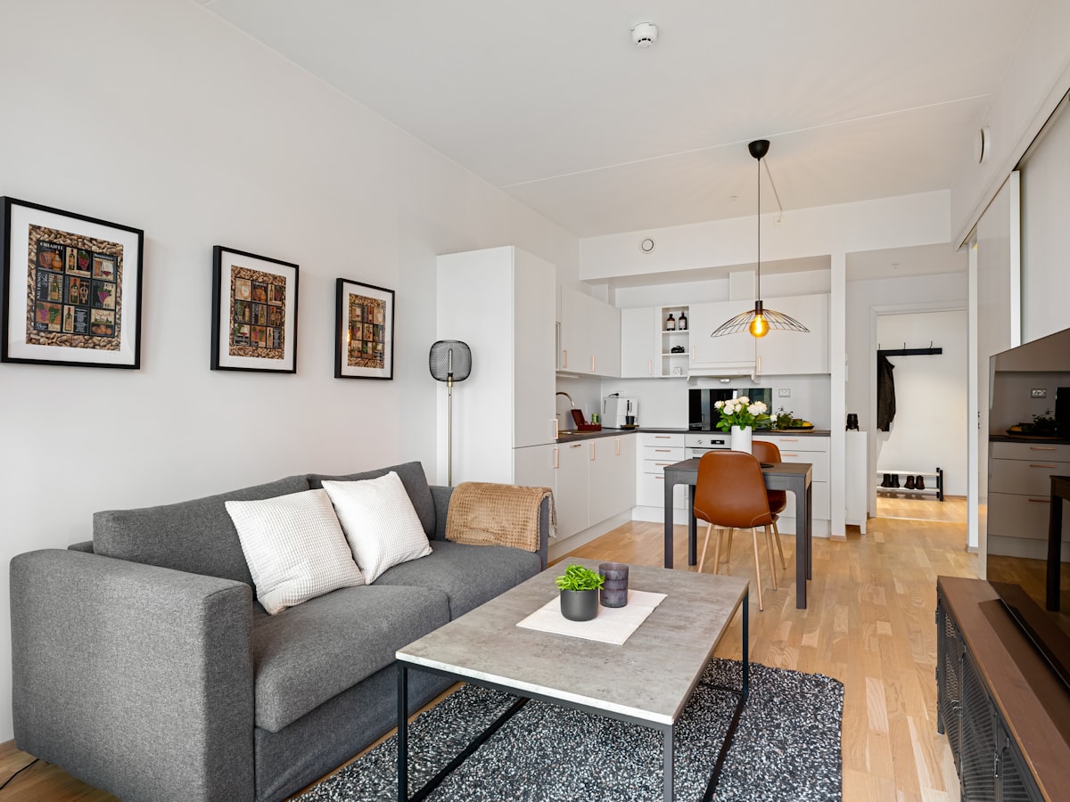 Vacation rental living room for extended stays